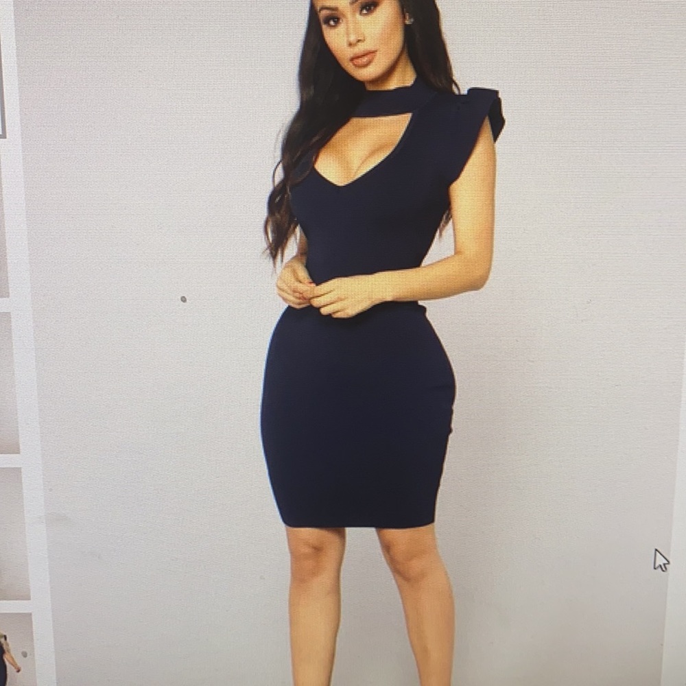 Navy blue fashion nova dress. Size medium